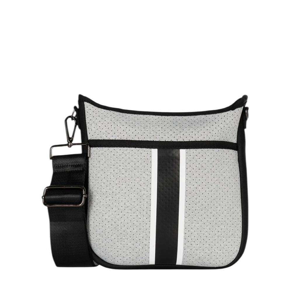 Haute Shore Jeri Cult Crossbody Bag Gray Black Perforated Neoprene Travel Bag - Picture 9 of 9